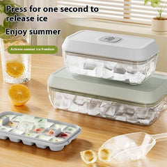 32 Grid Silicone Ice Cube Tray Mould With Lid Shovel Storage Box Remove With One Click Ice Maker DIY Whiskey Cocktail Tools Summer Kitchen Gadgets - ProTrendyz