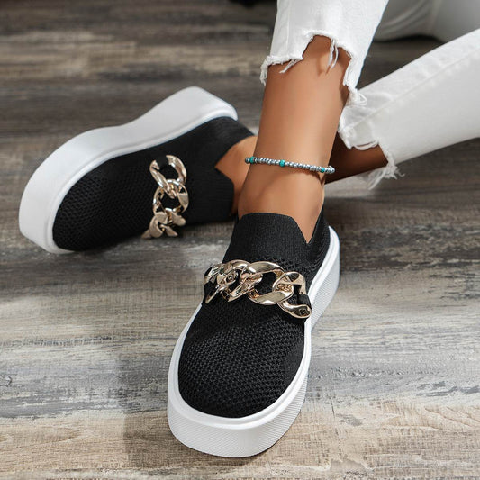 Chain Flats Shoes Women Breathable Mesh Shoes - ProTrendyz