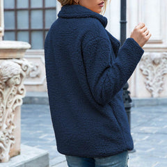 Loose Lapel Fluffy Coat Winter Button Jacket Cardigan Outwear For Women Clothing - ProTrendyz