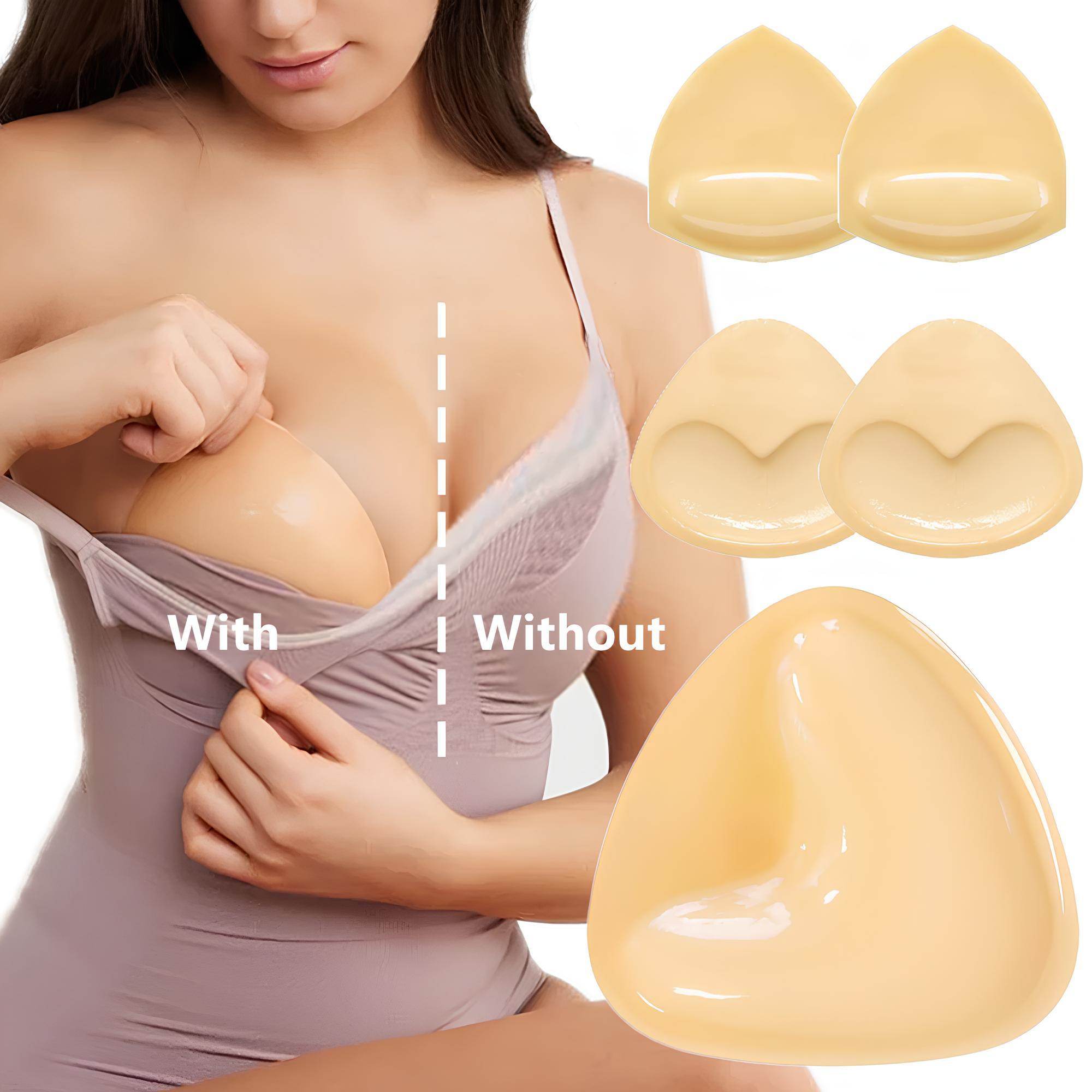 Double Sided Adhesive Sticky Bra Inserts Push Up Thick Sponge Breast Lift Pads Women Swimsuit Bikini Cup Enhancer - ProTrendyz