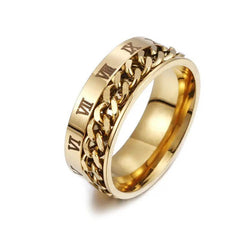 Roman Letter Rotatable Chain Rings Men Digital Titanium Steel RingFor Couple High Quality Multifunctional Bottle Opener Ring Spinner Jewelry Punk Gifts US - ProTrendyz