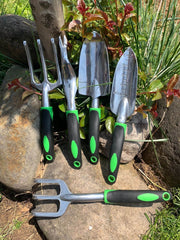 Garden Supplies 9-piece Aluminum Alloy Set, Silicone Two-color Handle Shovel Gardening Tools - ProTrendyz
