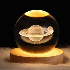 LED Night Light Galaxy Crystal Ball Table Lamp 3D Planet Moon Lamp Bedroom Home Decor For Kids Party Children Birthday Gifts - ProTrendyz