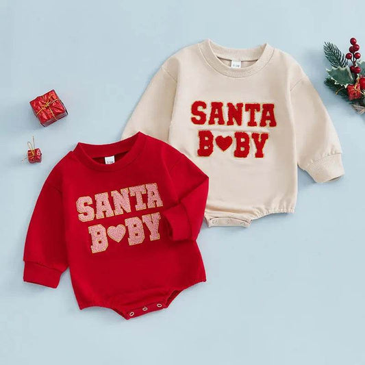 Christmas Clothes For Girls Boys Casual Sweatshirt Romper Cute Letter Long Sleeve Jumpsuit Newborn Bodysuits - ProTrendyz