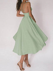 Sexy V-neck Suspender Dress Summer Fashion A-Line Long Dresses For Women - ProTrendyz