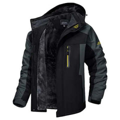 Winter Hooded Jacket Fashion Casual Warm Fleece Coat Windproof Rainproof Parka Windbreaker Men's Top