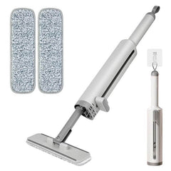 Rotatable Self-Squeeze Mini Mop With Crevice Brush Hand Wash-Free Flat Squeeze Mop With 2 Reusable Microfiber Pads, Microfiber Mop For Wet Dry Use Self Wringing Flat Mop For Floor Cleaning - ProTrendyz