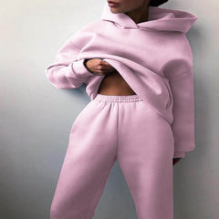 Women's Casual Hooded Sweater Two-piece Suit Clothes Hoodie Tracksuit - ProTrendyz