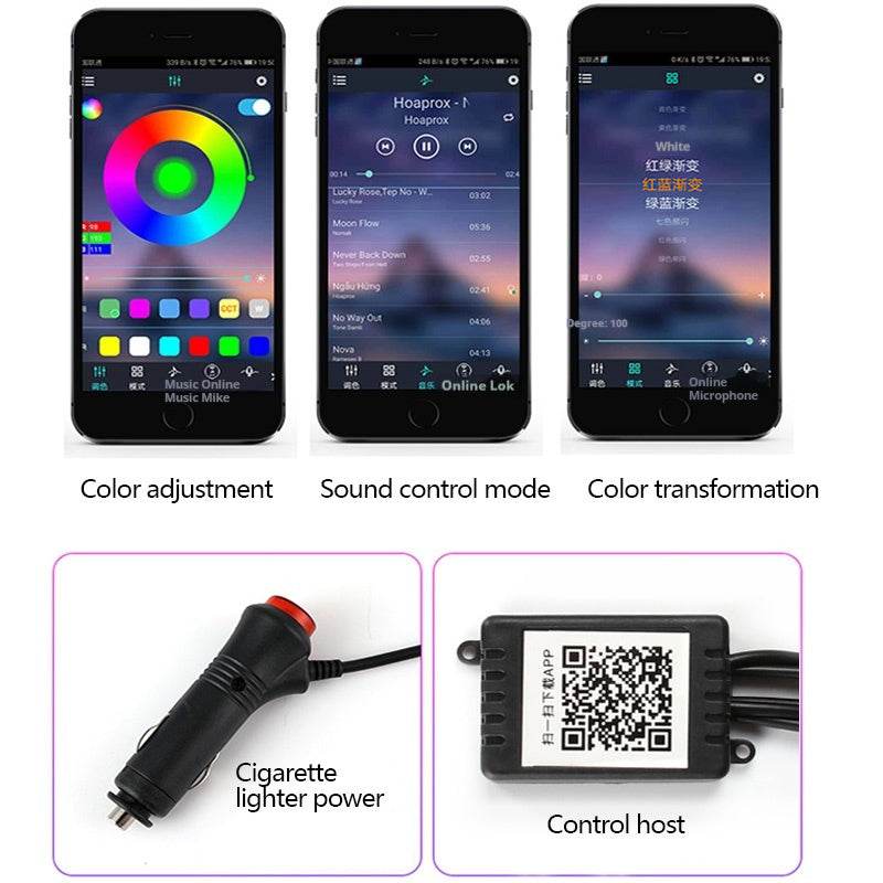 Car Fiber Optic Ambient Light Modified Car Interior Cool Light APP Rhythm Light - ProTrendyz