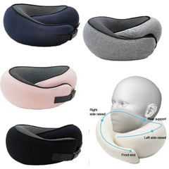 Soft Memory Foam Travel Neck Pillow U Shape Adjustable Support Comfortably Sleeping On Plane Car Office Noon Break - ProTrendyz