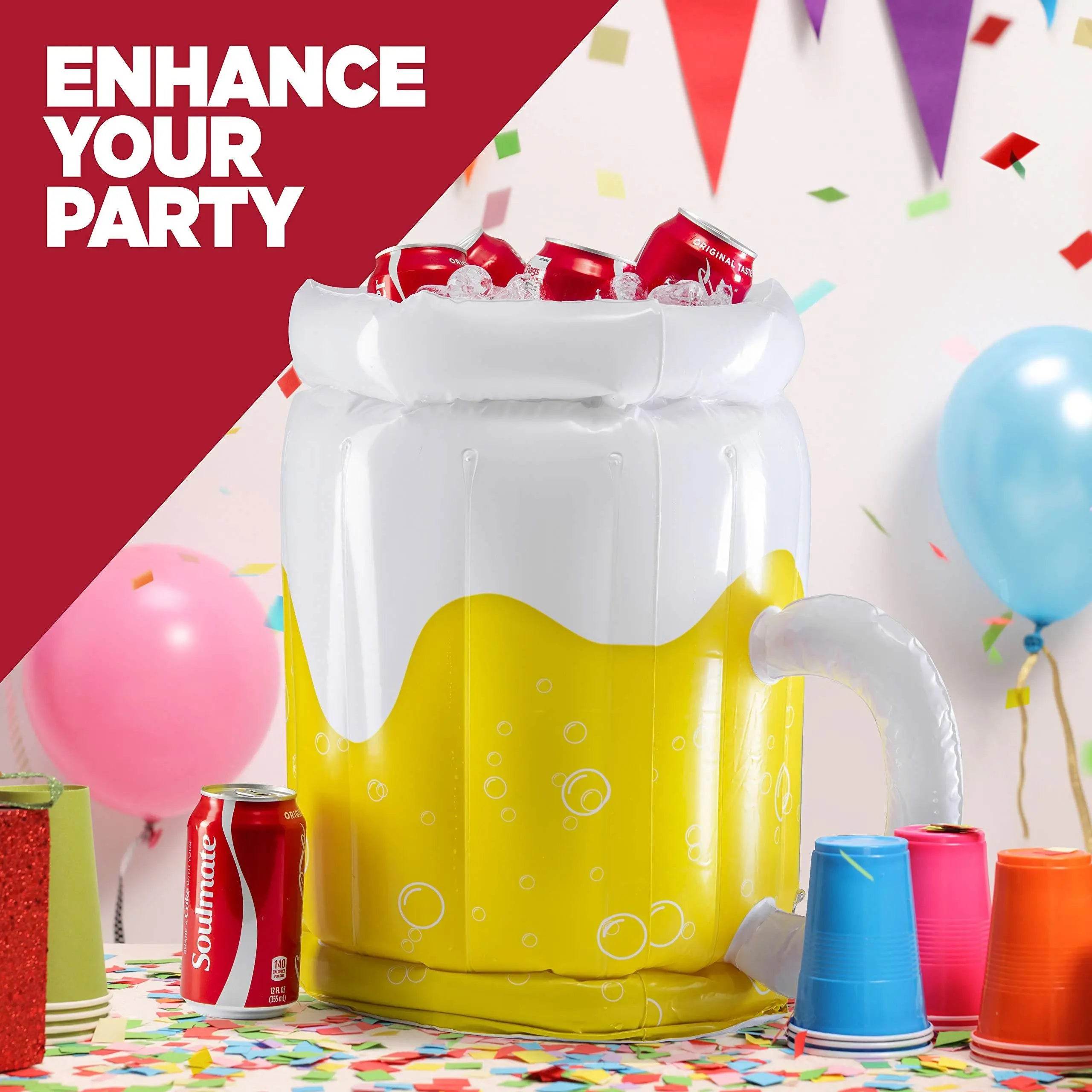 Large Inflatable Beer Mug Cooler Pool Float Drink Cooler For Adults Parties 2 In1 Drink Floatie And Party Supplies Great Toy For Beach Pool And Jacuzzi - ProTrendyz