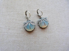 Fashion Jewelry Women's Earrings Hanging Vintage Dragonfly Pendant Earring Boho Chakra Blue Moonstone Drop Earrings For Women Wedding Charm Ethnic Jewellery - ProTrendyz