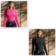 Fashion Long Sleeve Zipper Jumpsuit Seamless Slimming Shapewear For Women Romper - ProTrendyz