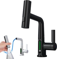 Intelligent Digital Display Faucet Pull-out Basin Faucet Temperature Digital Display Rotation - ProTrendyz