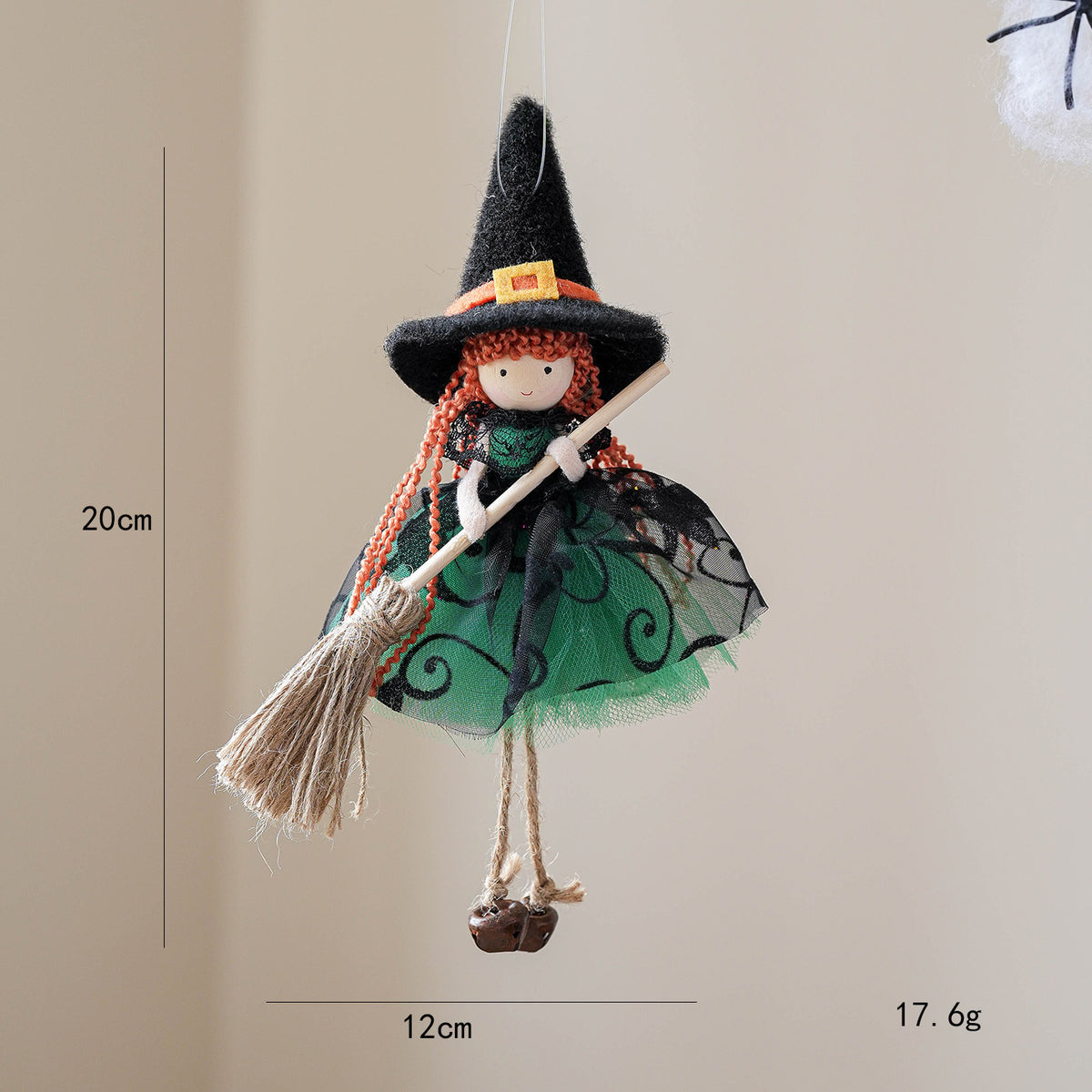 Halloween Mesh Broom Girl Angel Christmas Tree Pendant