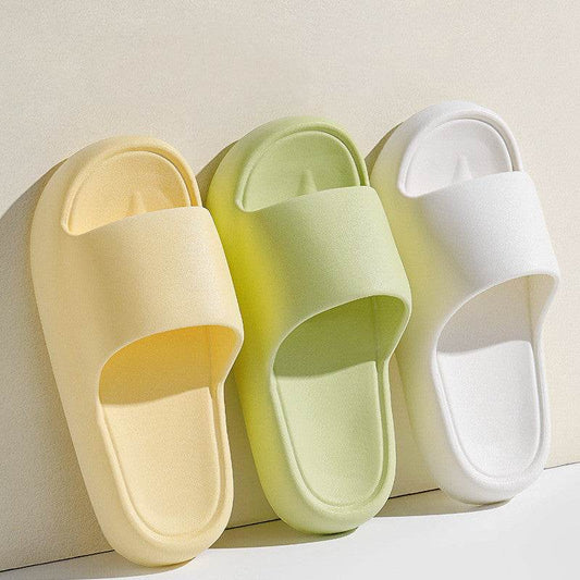Solid Thick-soled Home Slippers Summer Non-slip Floor Bathroom Slipper For Women Men's House Shoes - ProTrendyz