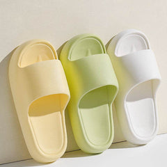 Solid Thick-soled Home Slippers Summer Non-slip Floor Bathroom Slipper For Women Men's House Shoes - ProTrendyz