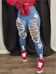 Women's Beggar Denim Skinny Pants XS XL XXL 2XL - ProTrendyz