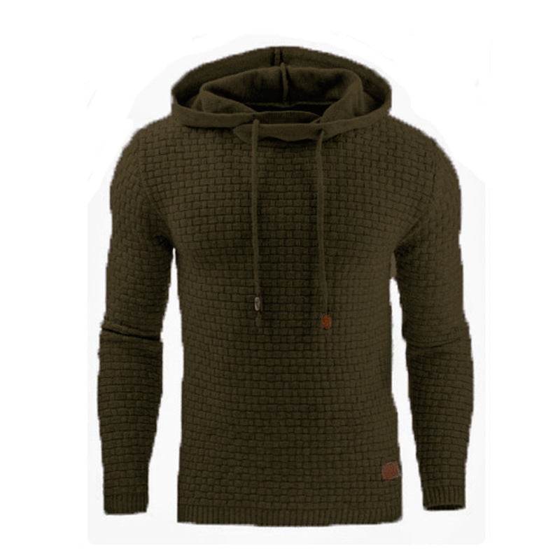 Men's Jacquard Sweater Long-sleeved Hoodie Warm Color Hooded Sweatshirt Jacket - ProTrendyz
