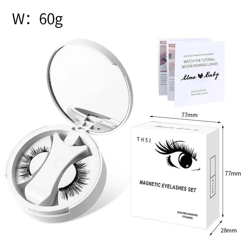 Magnetic False Eyelashes Integrated Storage Box Glue-free Magnet False Eyelashes Natural Makeup Tools With Applicater - ProTrendyz
