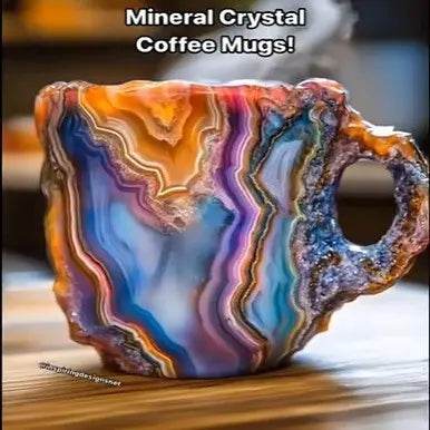 400ml Resin Mineral Crystal Coffee Mugs With Handles Elegant Fake Mineral Crystal Cup For Workplace Home Decor Christmas Gift Kitchen Gadgets - ProTrendyz
