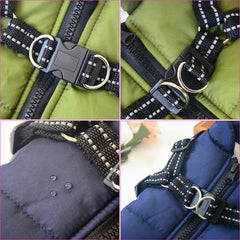 Waterproof Dog Clothes Winter Dog Coat With Harness Warm Pet Clothing Big Dog Jacket Chihuahua Labrador Coat Costume - ProTrendyz