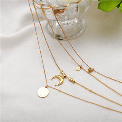 Multi-layer Moon Pendant Necklaces for Women Bohemian Wafer Elegant Necklace - ProTrendyz