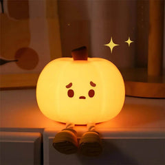 Home Decor Halloween Pumpkin Night Light Cute Soft Silicone Lamp Touch Dimmable Rechargeable Bedside Decor Light Kids Gifts Halloween Decorations - ProTrendyz