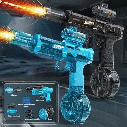 LED Lights Electric Water Guns Children Simulated Shooting Recoil Powerful Automatic Water Spray Gun Kids Summer Outdoor Toys - ProTrendyz