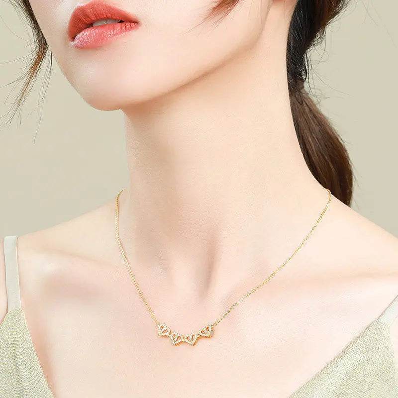 Retro Magnetic Folding Heart Shaped Four Leaf Clover Pendant Necklace Women Love Clavicle Chain Gifts Openable Choker Jewelry US - ProTrendyz