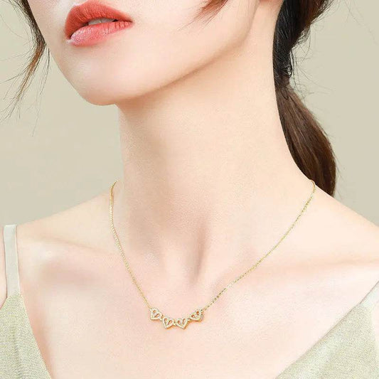 Retro Magnetic Folding Heart Shaped Four Leaf Clover Pendant Necklace Women Love Clavicle Chain Gifts Openable Choker Jewelry US - ProTrendyz