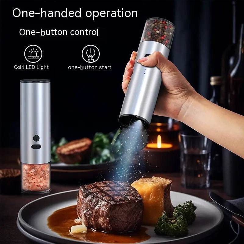 Electric Food Corn Soybean Salt And Pepper Grinder Mill Machine Rechargeable Electric Pepper And Salt Grinder Set With LED Kitchen Gadgets - ProTrendyz