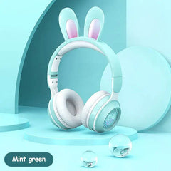 Rabbit Ear Headphones Wireless Luminous Extendable Wheat Headphones Cute Kawaii - ProTrendyz