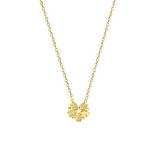 Luxury Four Leaf Clover Pendant Necklace Stainless Steel Crystal Heart Jewelry For Women Gift - ProTrendyz