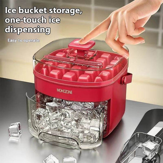 Press-type Convenient Outdoor Portable Ice Tray Large Capacity Ice Bucket 48 Extra-Large Ice Maker Food Grade Plastic Storage Tray Essential Kitchen Gadget - ProTrendyz