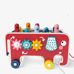 Montessori Toddlers Kids Wooden Pounding Bench Animal Bus Toys Early Educational Set Gifts For Children Toy Musical Instrument - ProTrendyz