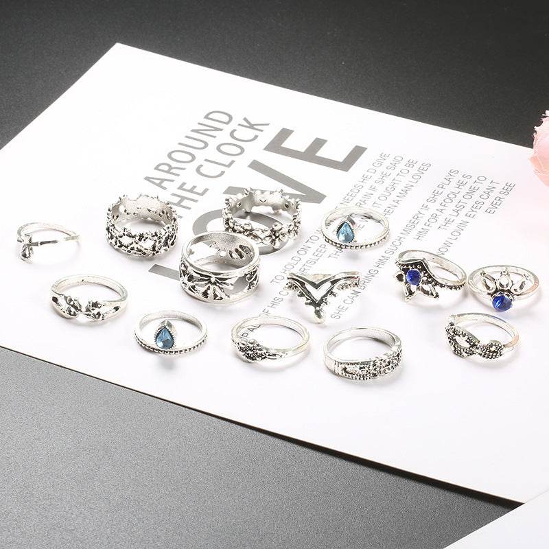 Hollow Jeweled 13-piece Set Women's Ring Suit - ProTrendyz