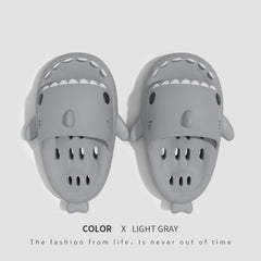 Shark Slippers With Drain Holes Shower Shoes For Women Quick Drying Eva Pool Shark Slides Beach Sandals With Drain Holes - ProTrendyz