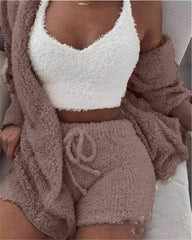 3 Pieces Of Fashionable Ladies Plush Home Clothes - ProTrendyz