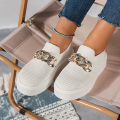 Chain Flats Shoes Women Breathable Mesh Shoes - ProTrendyz