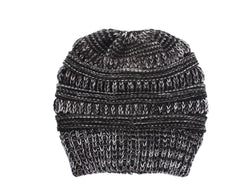 Mixed Color Knitted Wool Hat Ladies Non-labeled Ponytail Hat - ProTrendyz