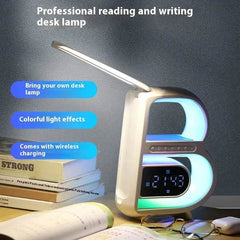 2025 New B-Shaped Bluetooth Speaker Multifunctional Smart Music Rhythm Lighting Phone Wireless Charger TF Card AUX Input Standard Mode - ProTrendyz