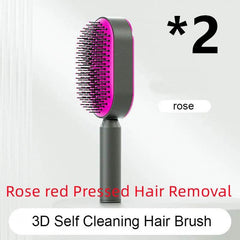 Self Cleaning Hair Brush For Women One-key Cleaning Hair Loss Airbag Massage Scalp Comb Anti-Static Hairbrush - ProTrendyz