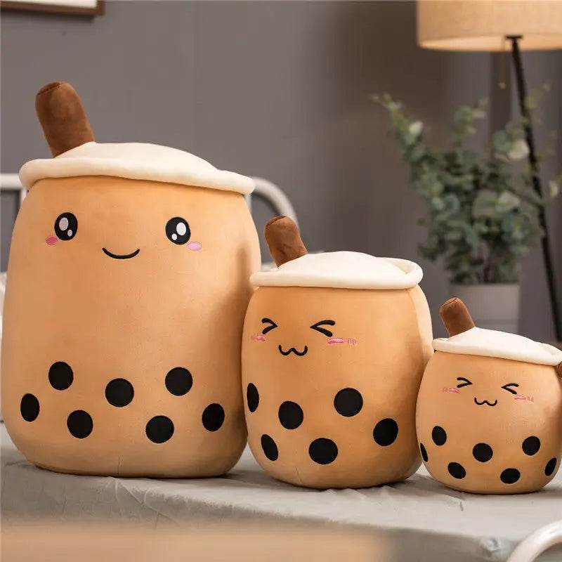 Cute Fruit Drink Plush Stuffed Soft Strawberry Milk Tea Plush Boba Tea Cup Toy Bubble Tea Pillow Cushion Kids Gift US - ProTrendyz