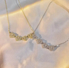 Retro Magnetic Folding Heart Shaped Four Leaf Clover Pendant Necklace Women Love Clavicle Chain Gifts Openable Choker Jewelry US - ProTrendyz