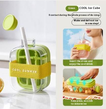 One-Click Molding Cooling Cup,Instant Ice Maker,Zero-Contact Design,Straw Included,Curling Mold,Portable & Stylish Chilled Drink - ProTrendyz