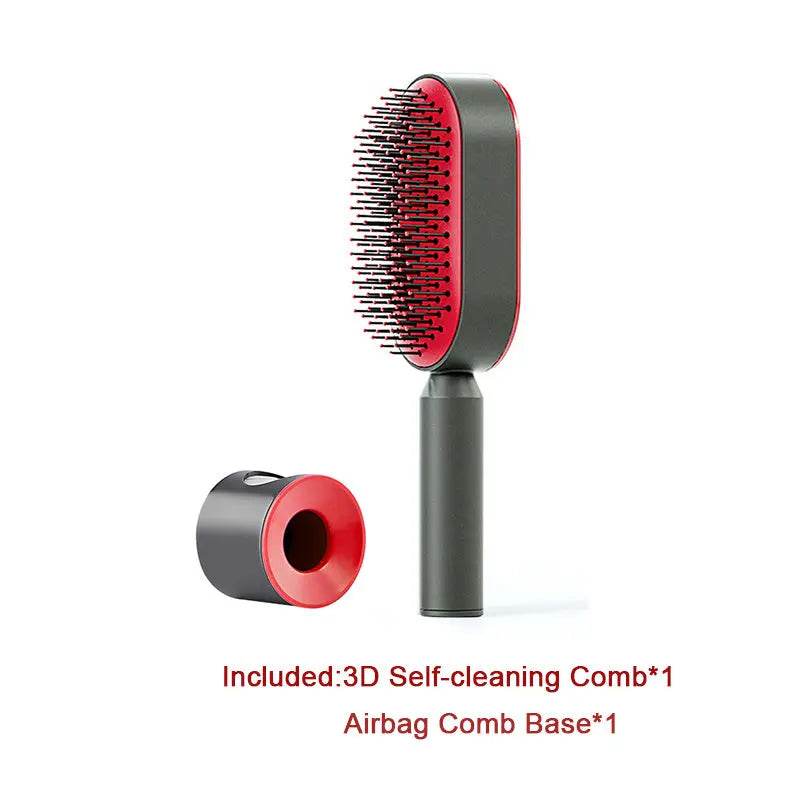 Self Cleaning Hair Brush For Women One-key Cleaning Hair Loss Airbag Massage Scalp Comb Anti-Static Hairbrush - ProTrendyz