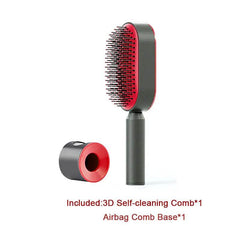 Self Cleaning Hair Brush For Women One-key Cleaning Hair Loss Airbag Massage Scalp Comb Anti-Static Hairbrush - ProTrendyz
