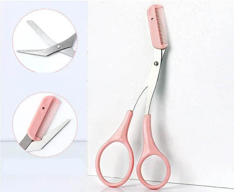 Eyebrow Trimming Knife With Comb Curved Moon Small Beauty Supplies Gadgets - ProTrendyz