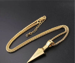 European America jewelry men stainless steel spear necklace with chain - ProTrendyz
